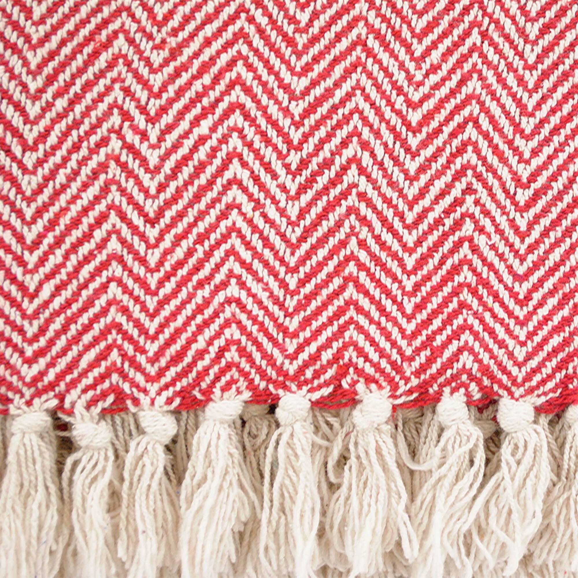DII® Tango Red Chevron Handloom Throw